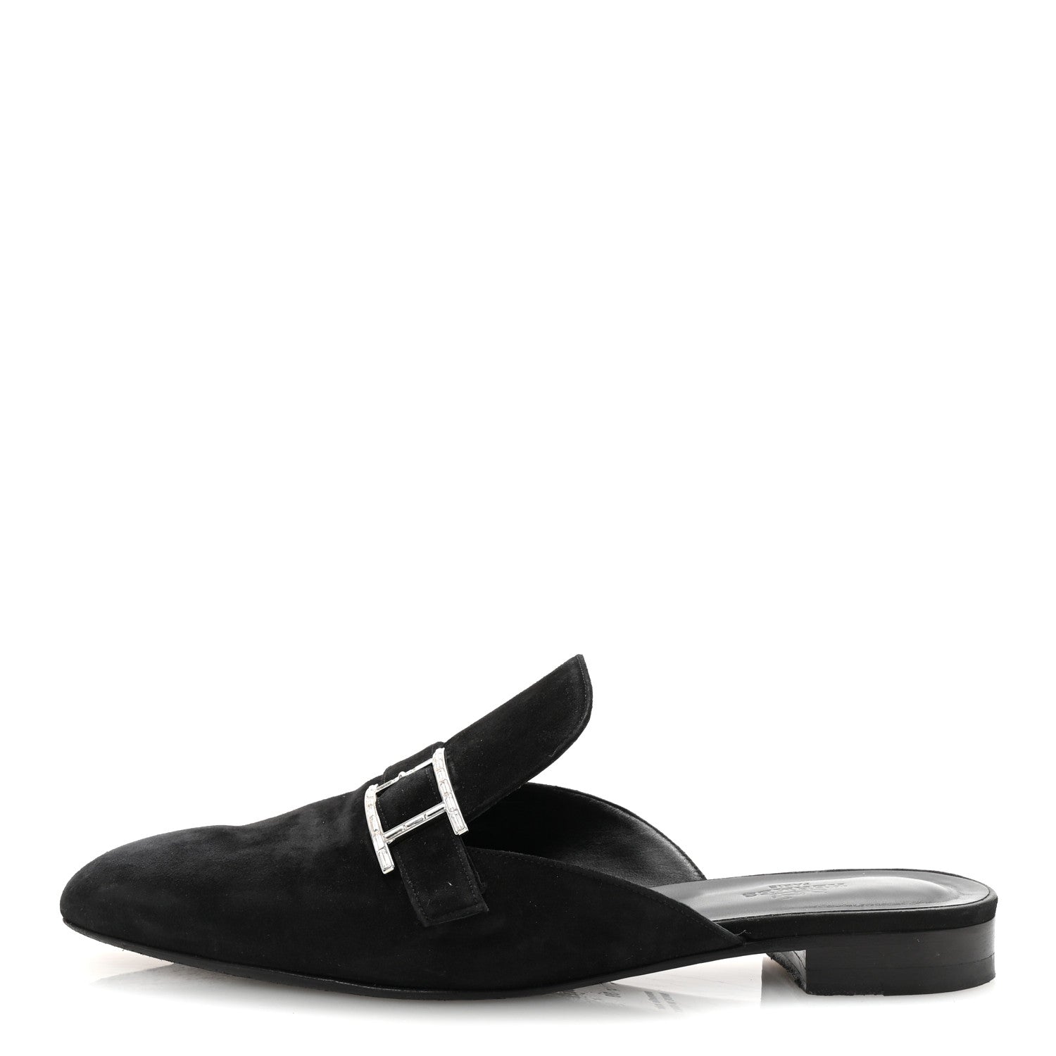 Hermes Velvet Goatskin Crystal Beauty Mules 39 Black 1 of 9