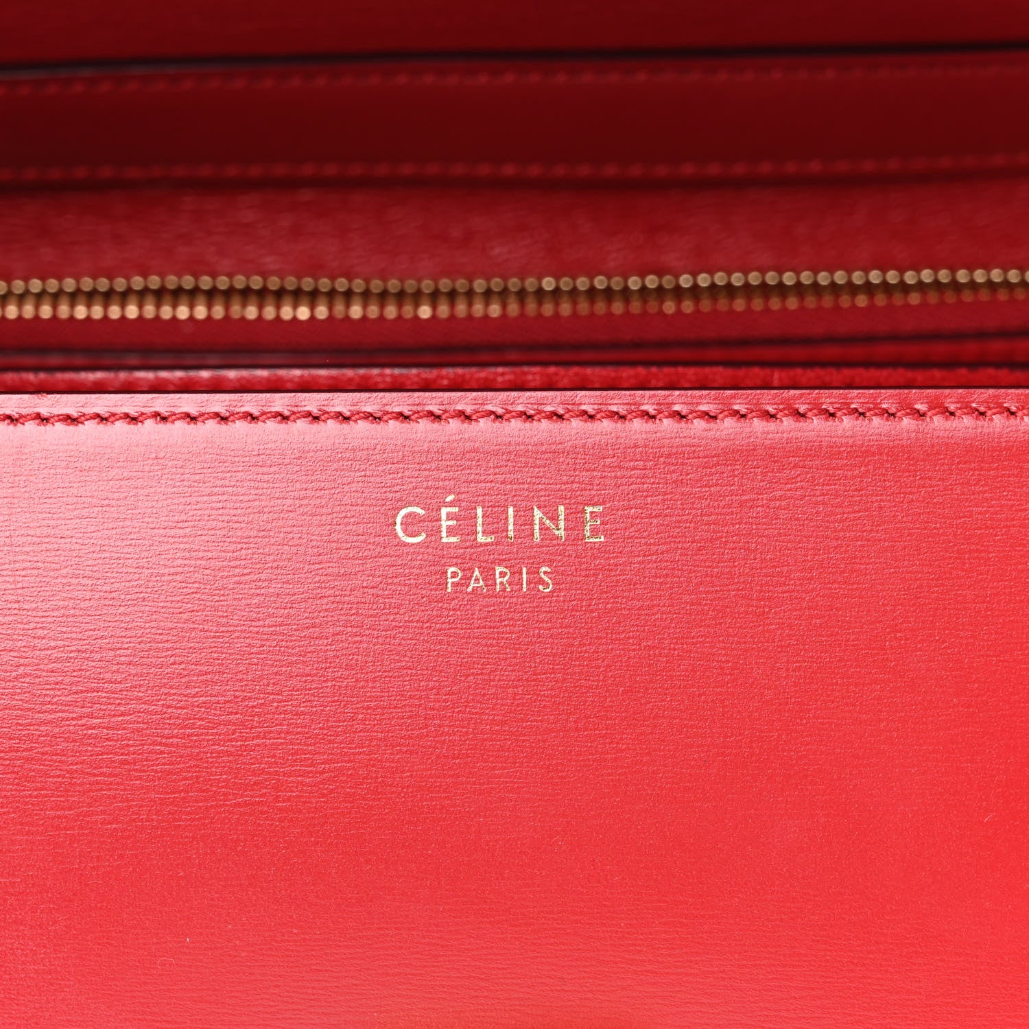 Celine Box Calfskin Medium Classic Box Flap Bag Red 6 of 10