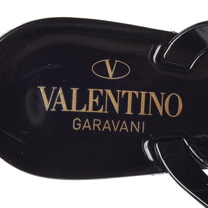 Valentino Garavani PVC Jelly Rockstud Bow Thong Sandals 38 Black 7 of 8