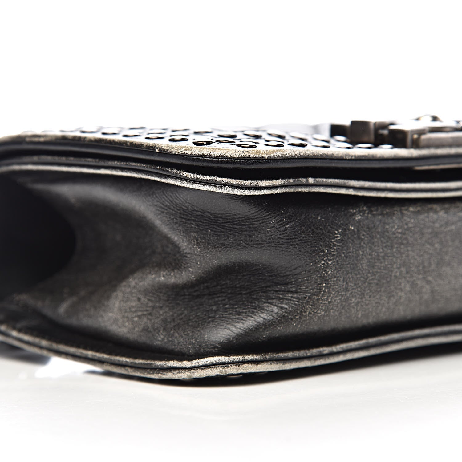 Chanel Faded Calfskin Quilted Small Studded Boy Flap Grey 10 of 13