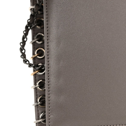 Chanel Lambskin Chocolate Bar Piercing CC Studded Small Chain Flap Bag Grey 12 of 12