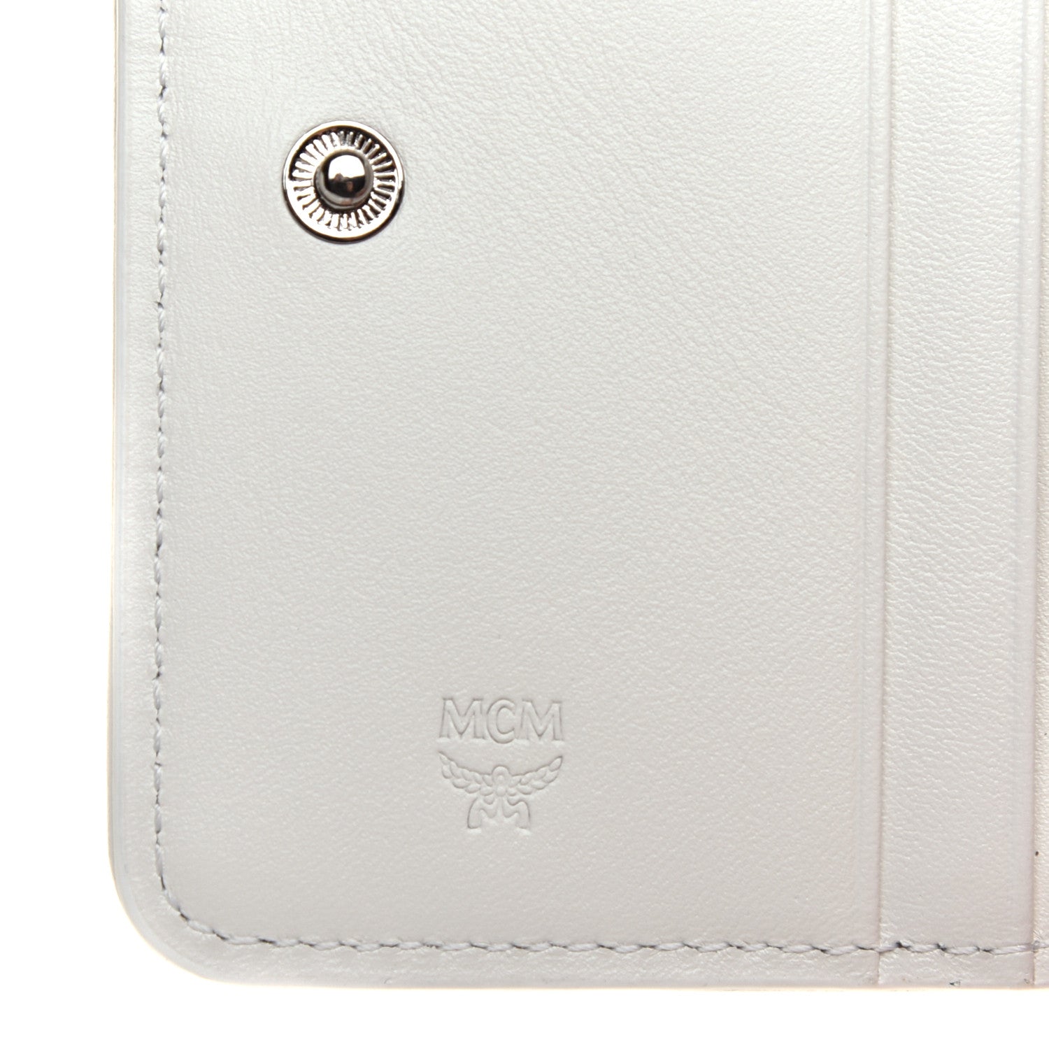 MCM Skyoptic Visetos Mini Zip Around Wallet White 4 of 8