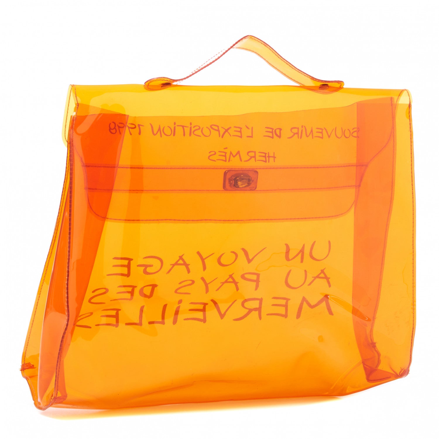 Hermes Vinyl Souvenir De L'Exposition Kelly Orange 2 of 6