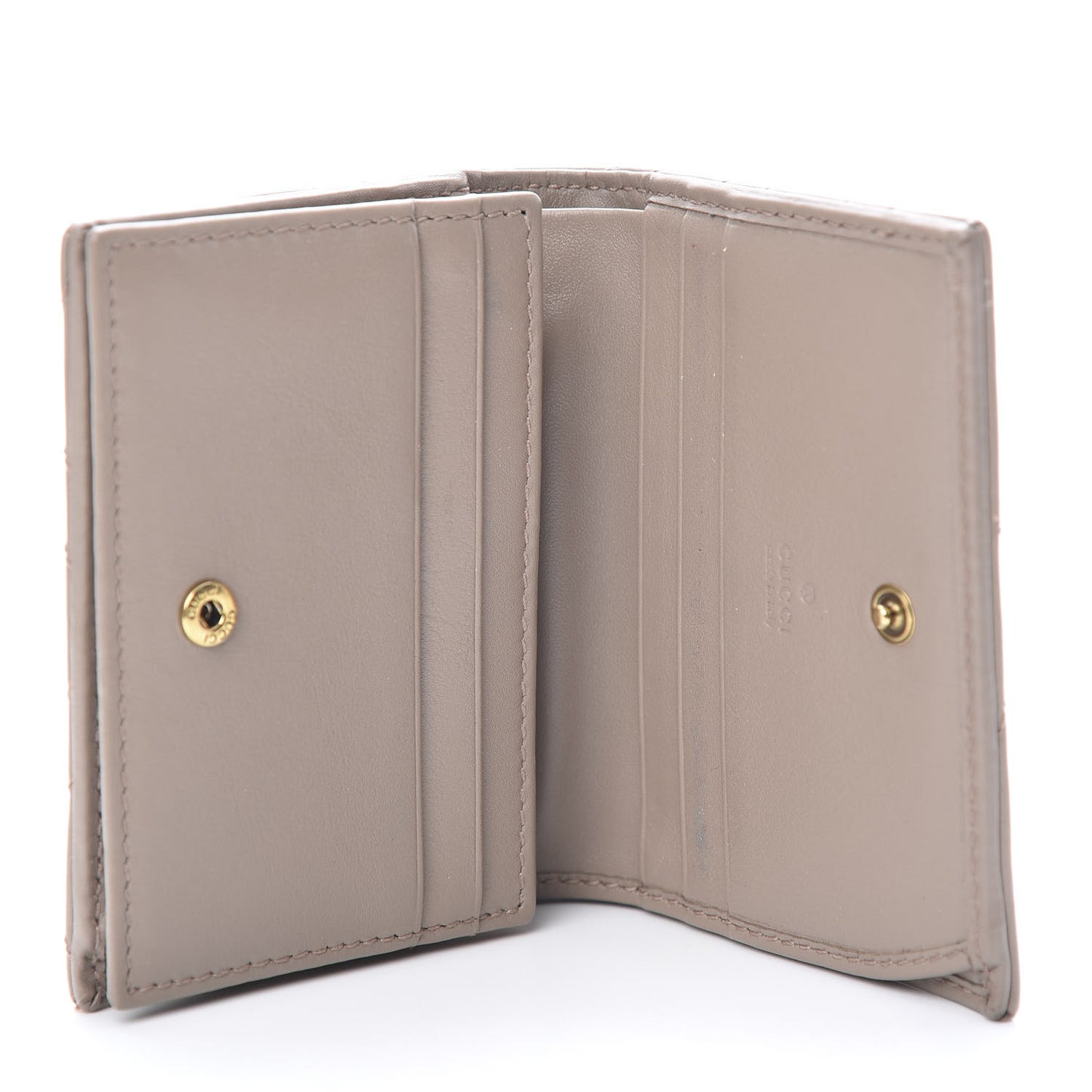 Calfskin Matelasse GG Marmont Card Case Wallet Porcelain Rose