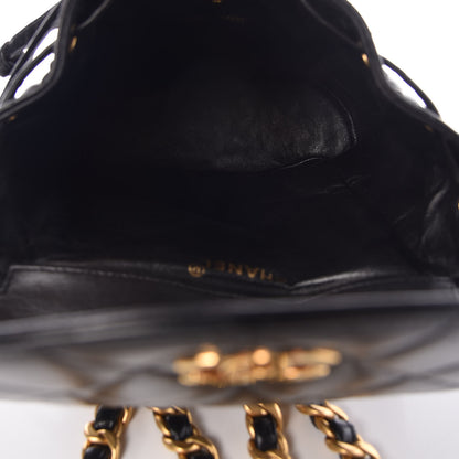 Chanel Lambskin Quilted Drawstring Backpack Black 5 of 12