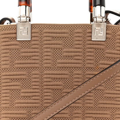 Fendi Technical Fabric Vitello Ceylon Plexiglass FF Mini Fendi Sunshine Shopper Tote Sand 8 of 11