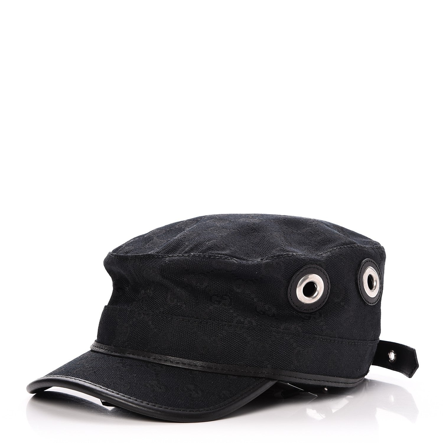 Gucci Monogram Canvas Military Hat L Black 1 of 6