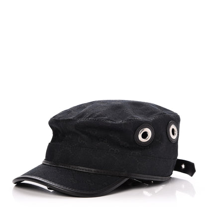 Gucci Monogram Canvas Military Hat L Black 1 of 6