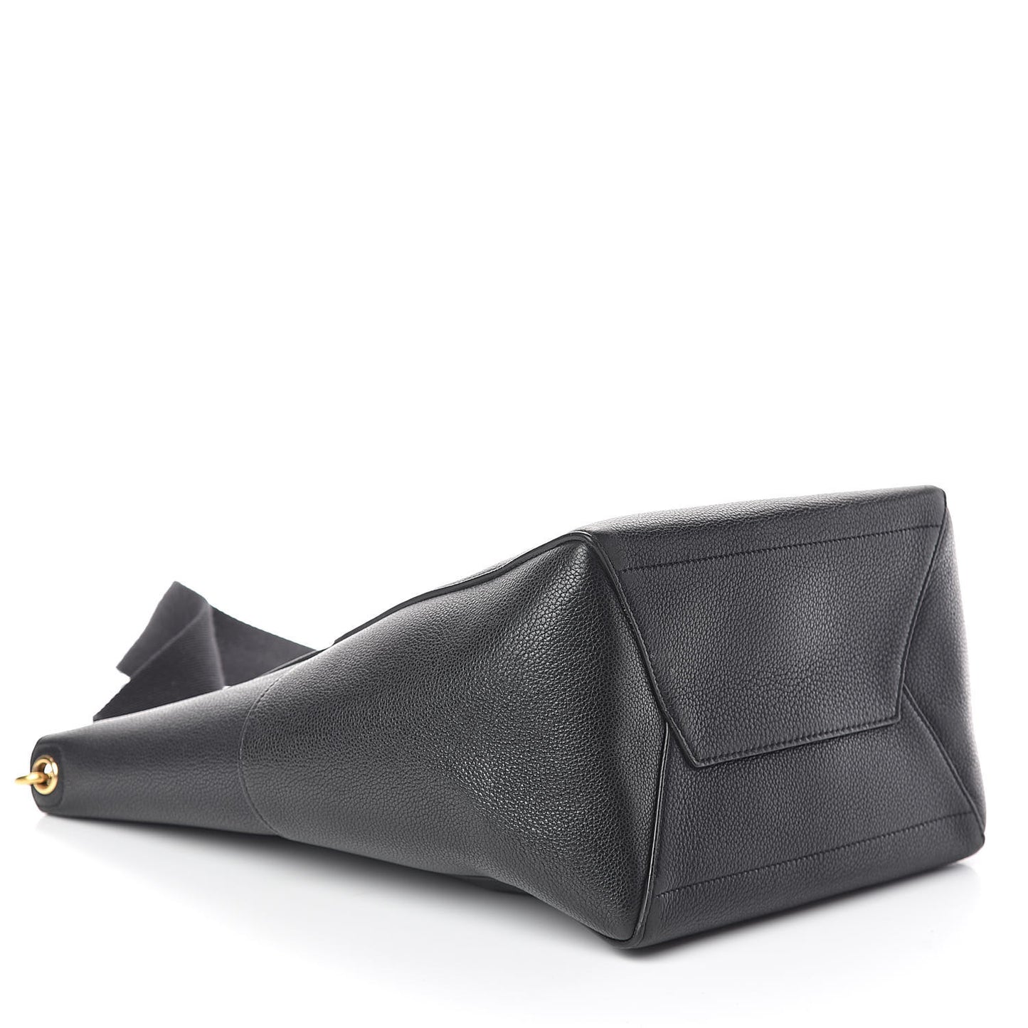 Soft Grained Calfskin Sangle Bucket Bag Black