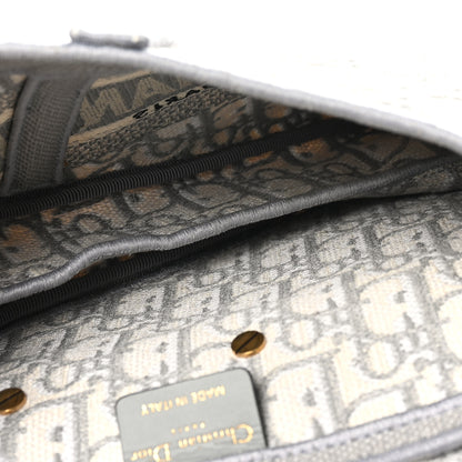 Christian Dior Oblique Embroidered Saddle Bag Gray 5 of 10