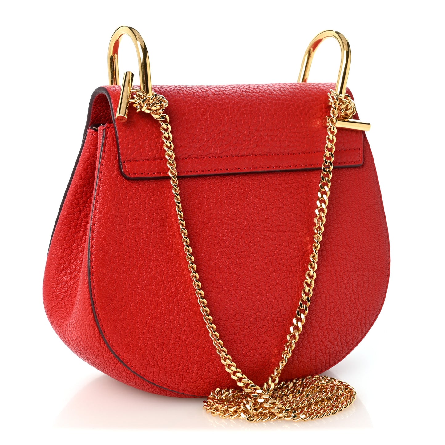 Grained Lambskin Drew Shoulder Bag Plaid Red