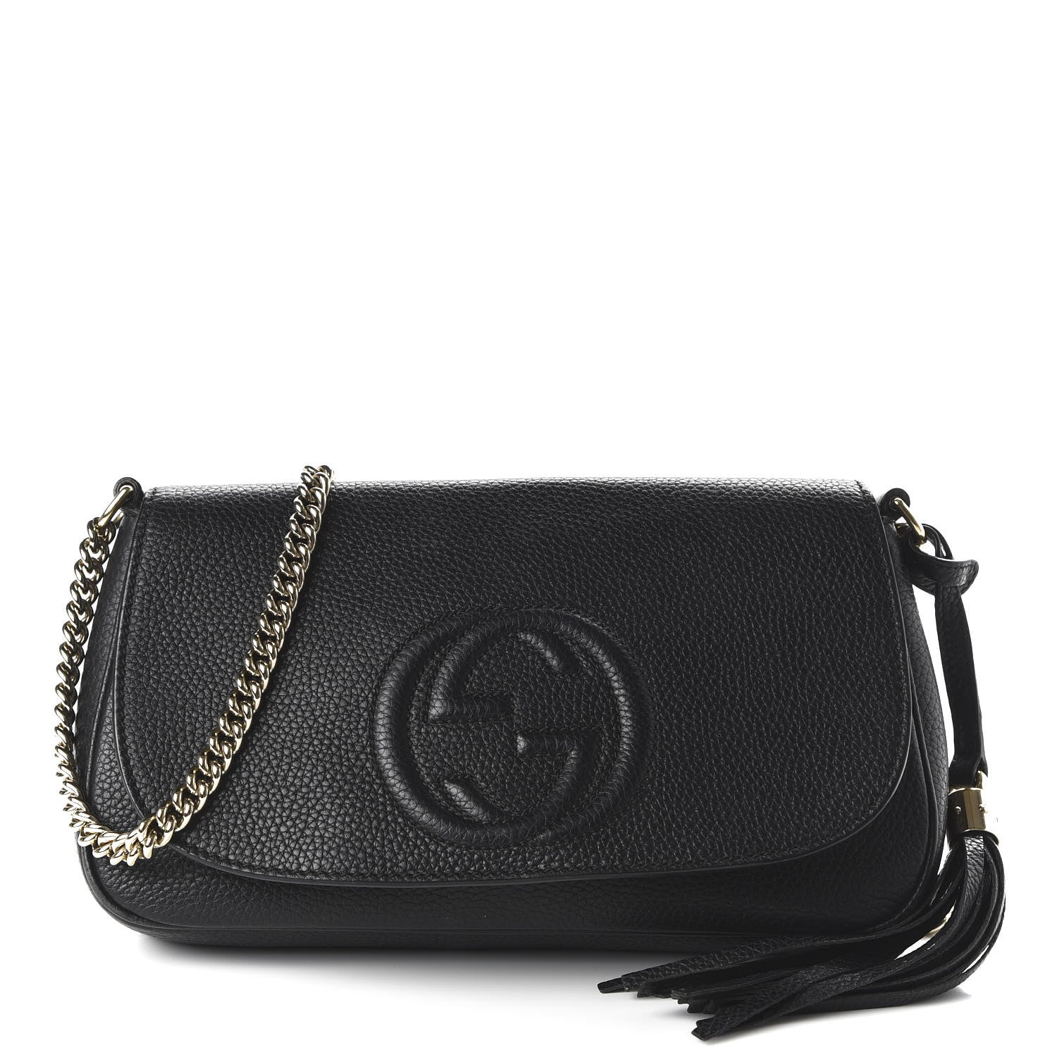Gucci Pebbled Calfskin Medium Soho Flap Crossbody Black 1 of 9