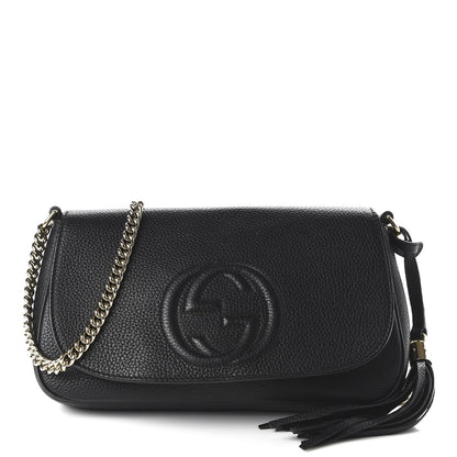 Gucci Pebbled Calfskin Medium Soho Flap Crossbody Black 1 of 9