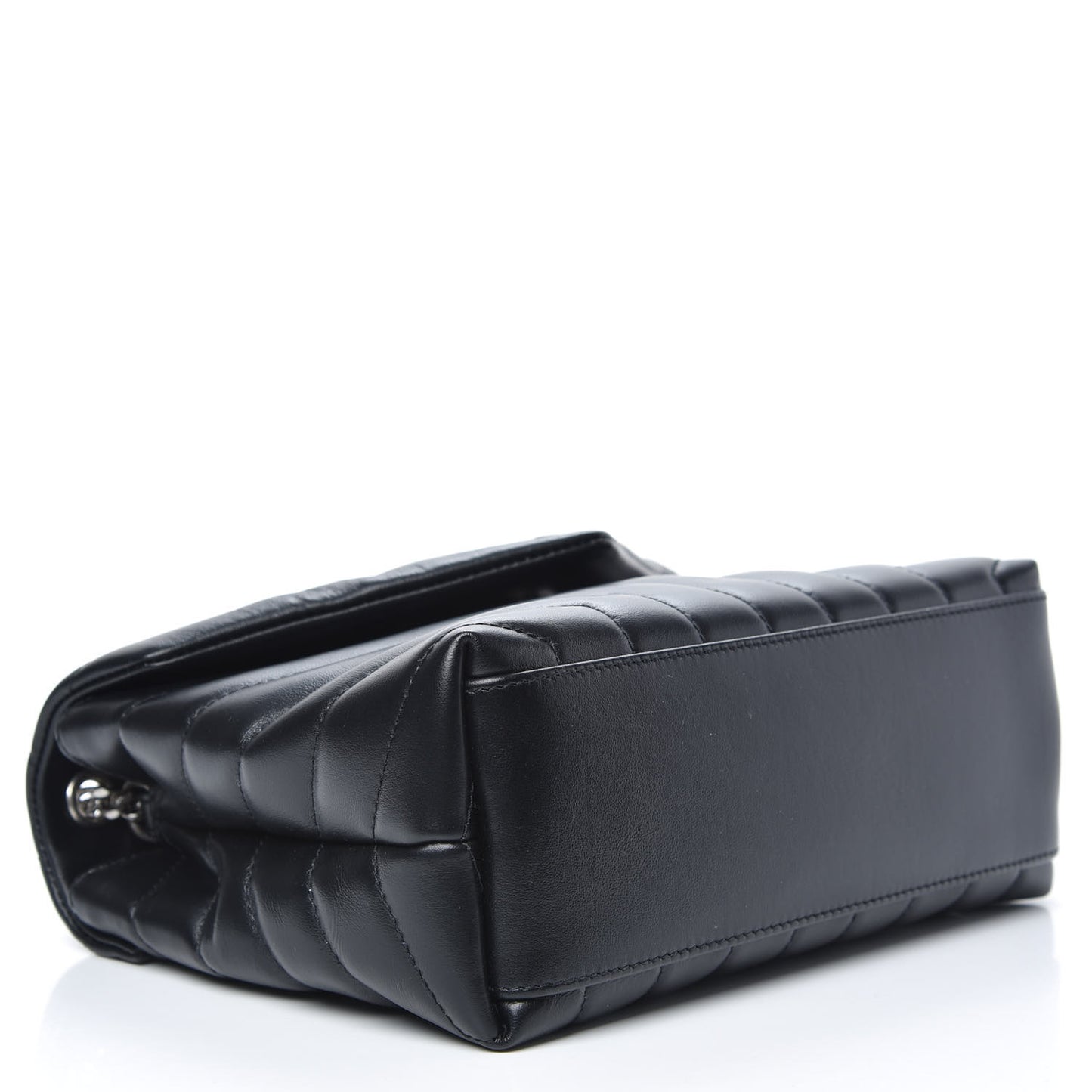 Calfskin Y Quilted Monogram Small Loulou Chain Satchel Black