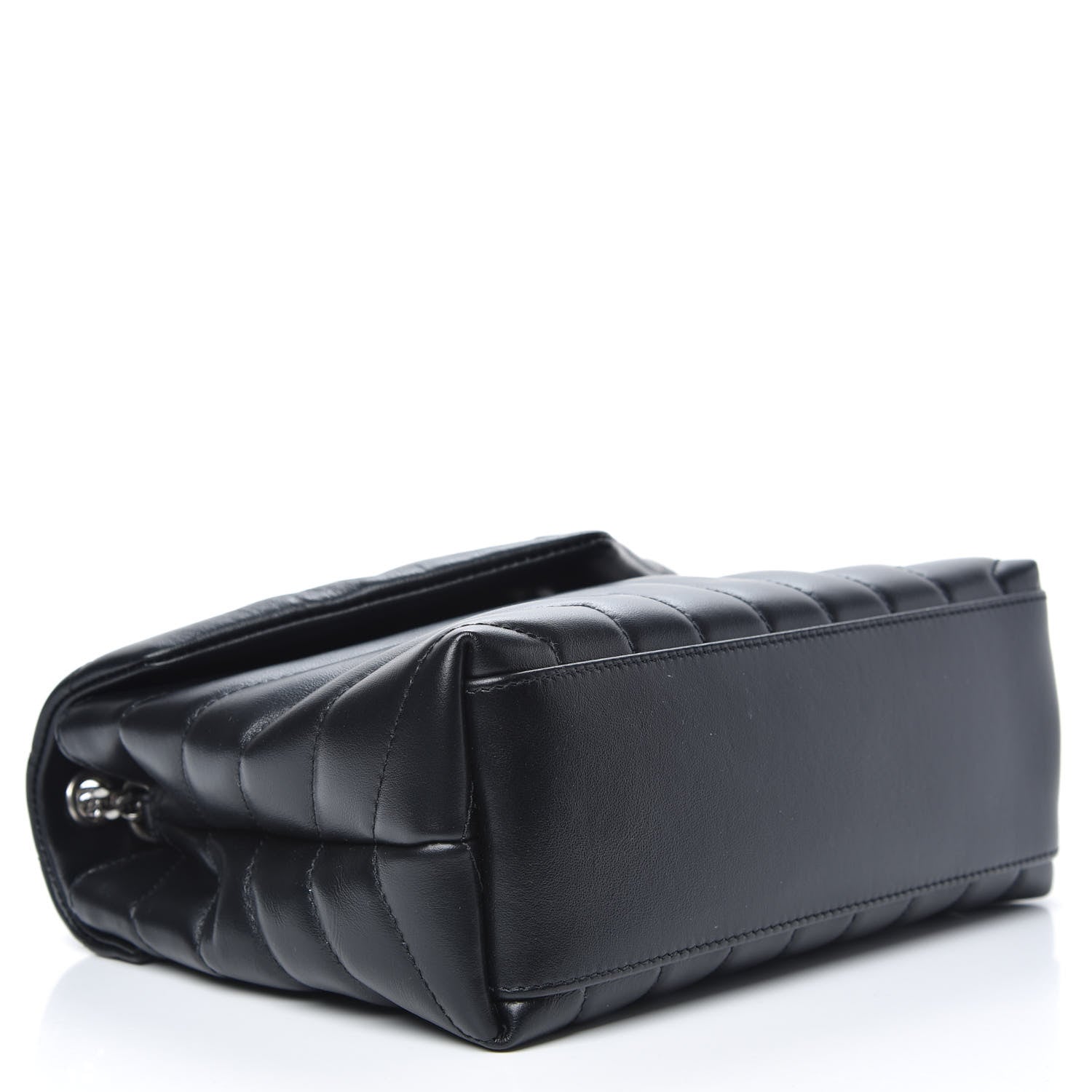 Saint Laurent Calfskin Y Quilted Monogram Small Loulou Chain Satchel Black 4 of 7