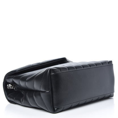 Saint Laurent Calfskin Y Quilted Monogram Small Loulou Chain Satchel Black 4 of 7