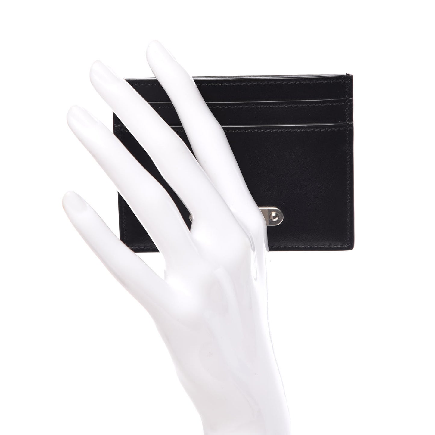 Calfskin Plate Card Case Black