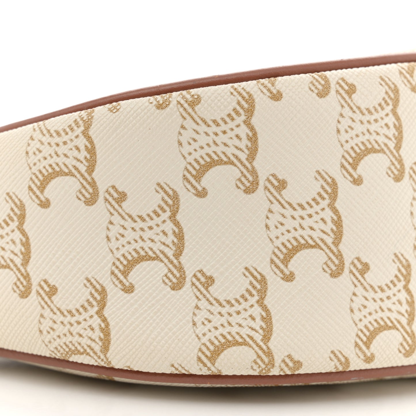 Canvas Calfskin Ava Triomphe Shoulder Bag White