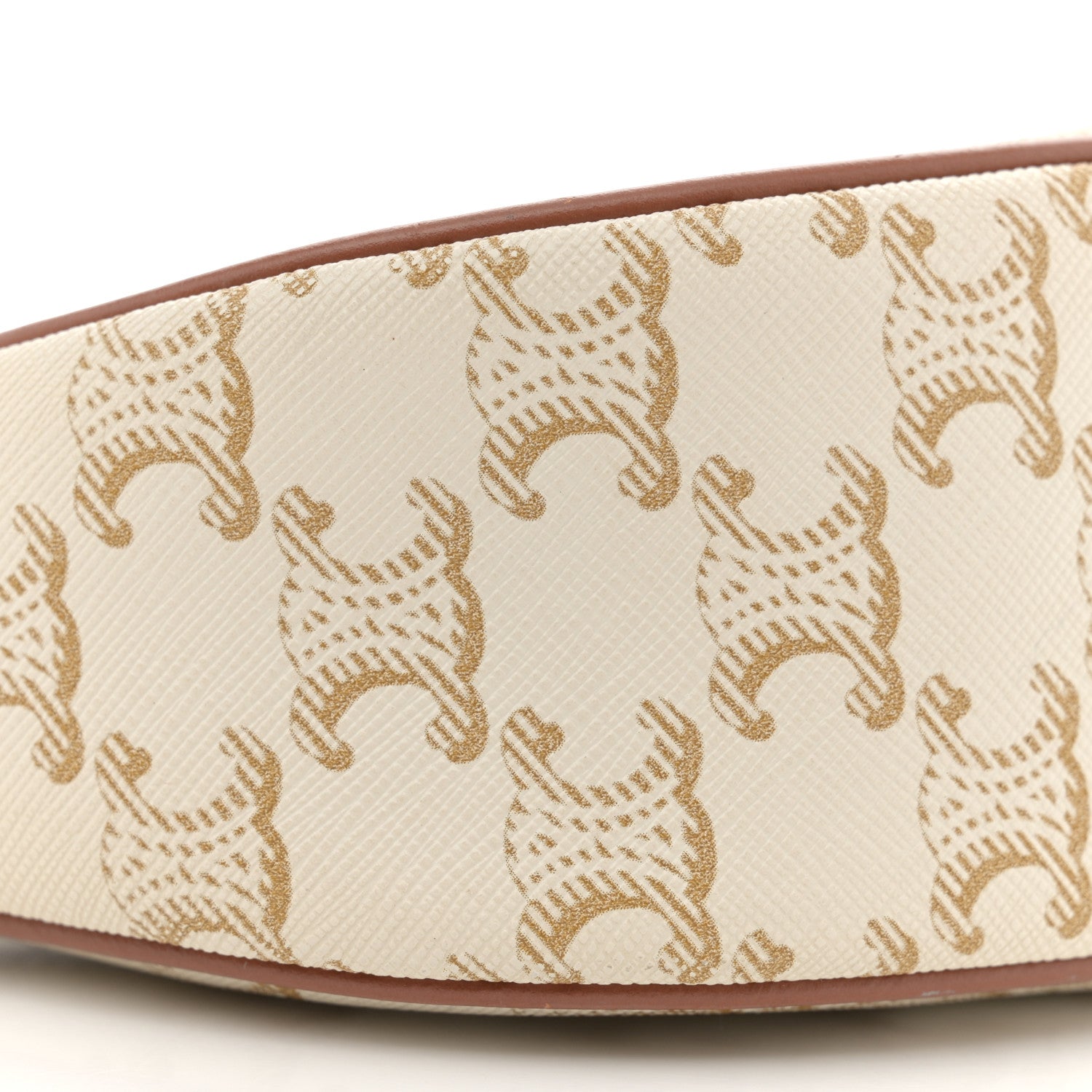Celine Canvas Calfskin Ava Triomphe Shoulder Bag White 9 of 12