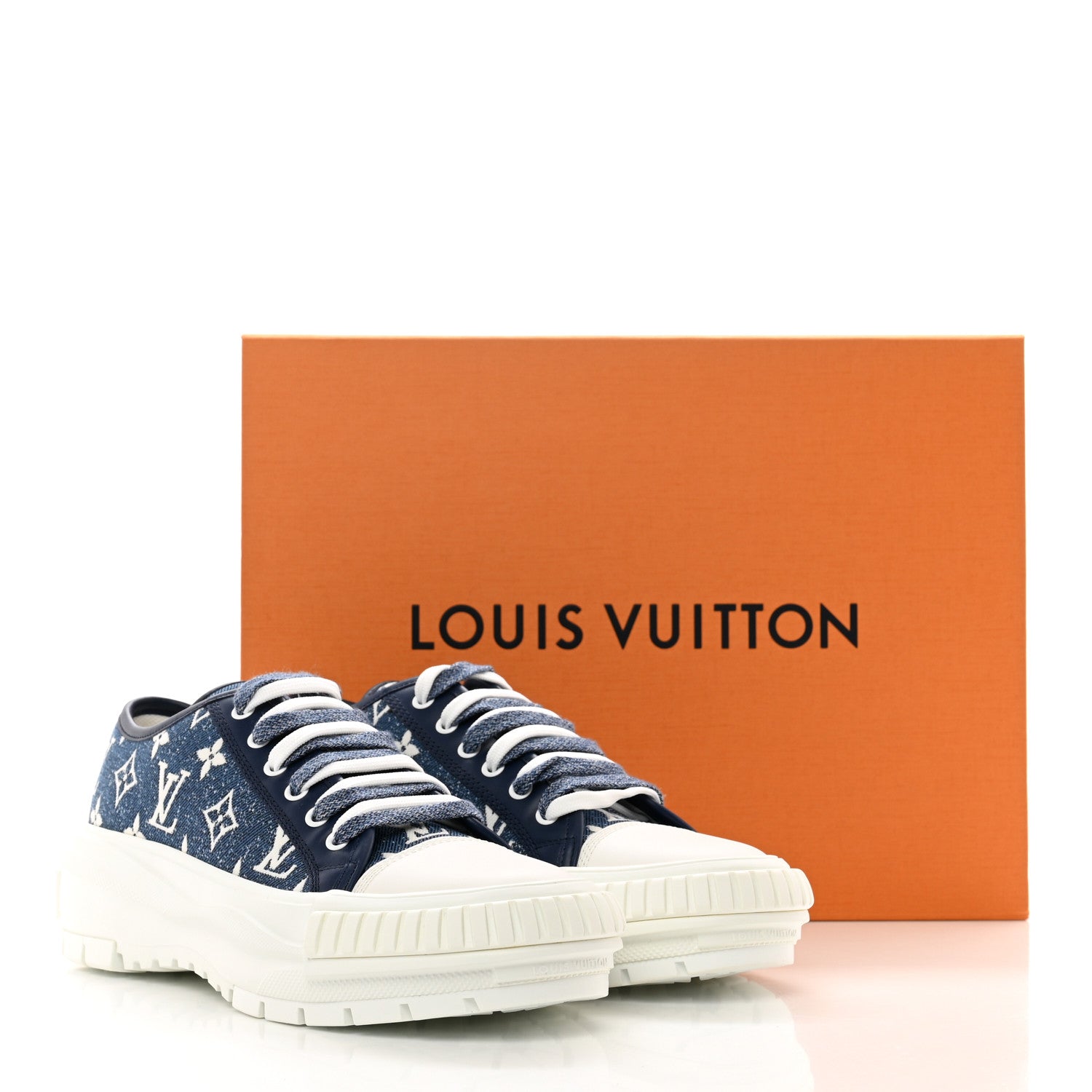 Louis Vuitton Denim Monogram Squad Sneakers 40 Marine 9 of 9