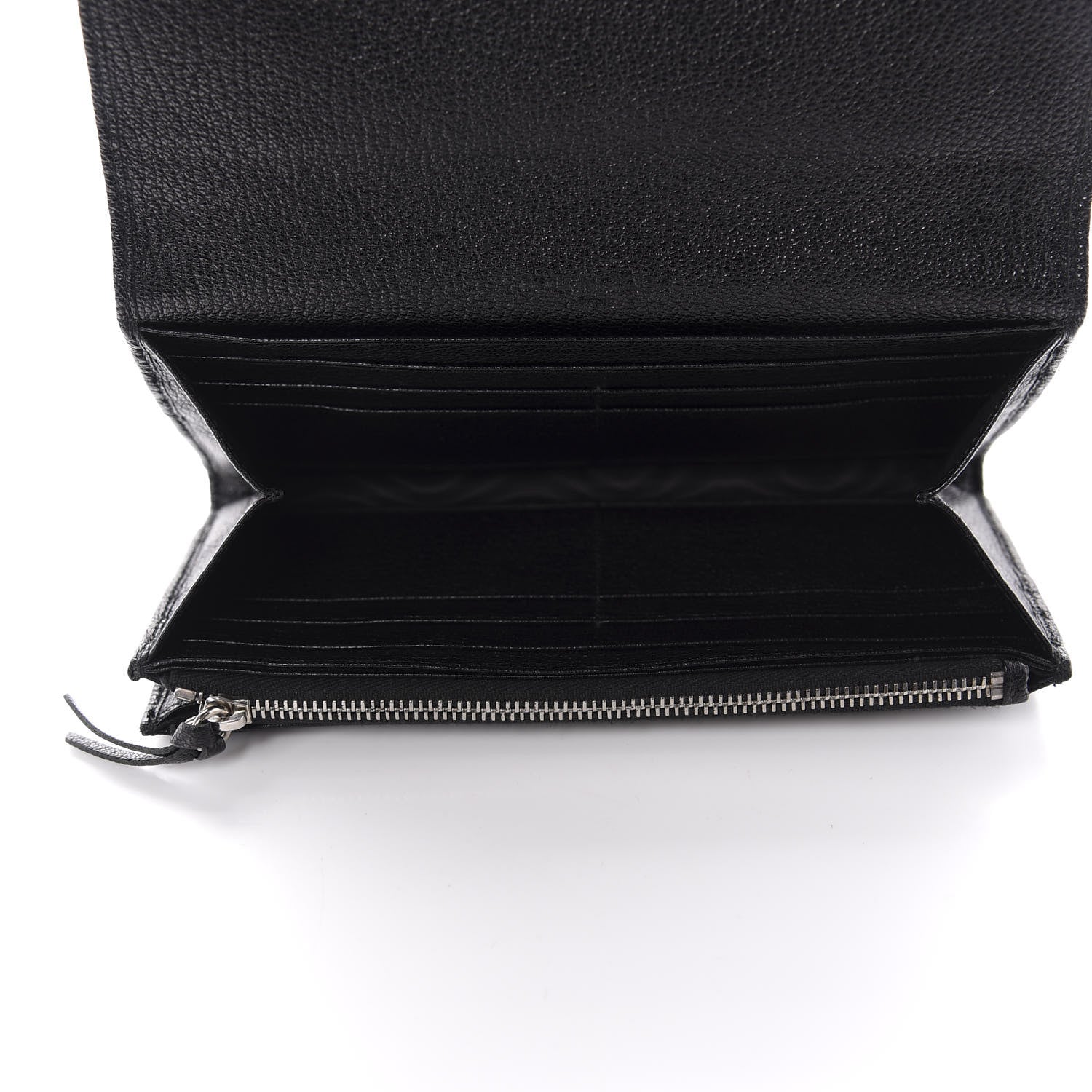 Balenciaga Chevre Silver Metallic Edge Hardware Money Wallet Black 5 of 6