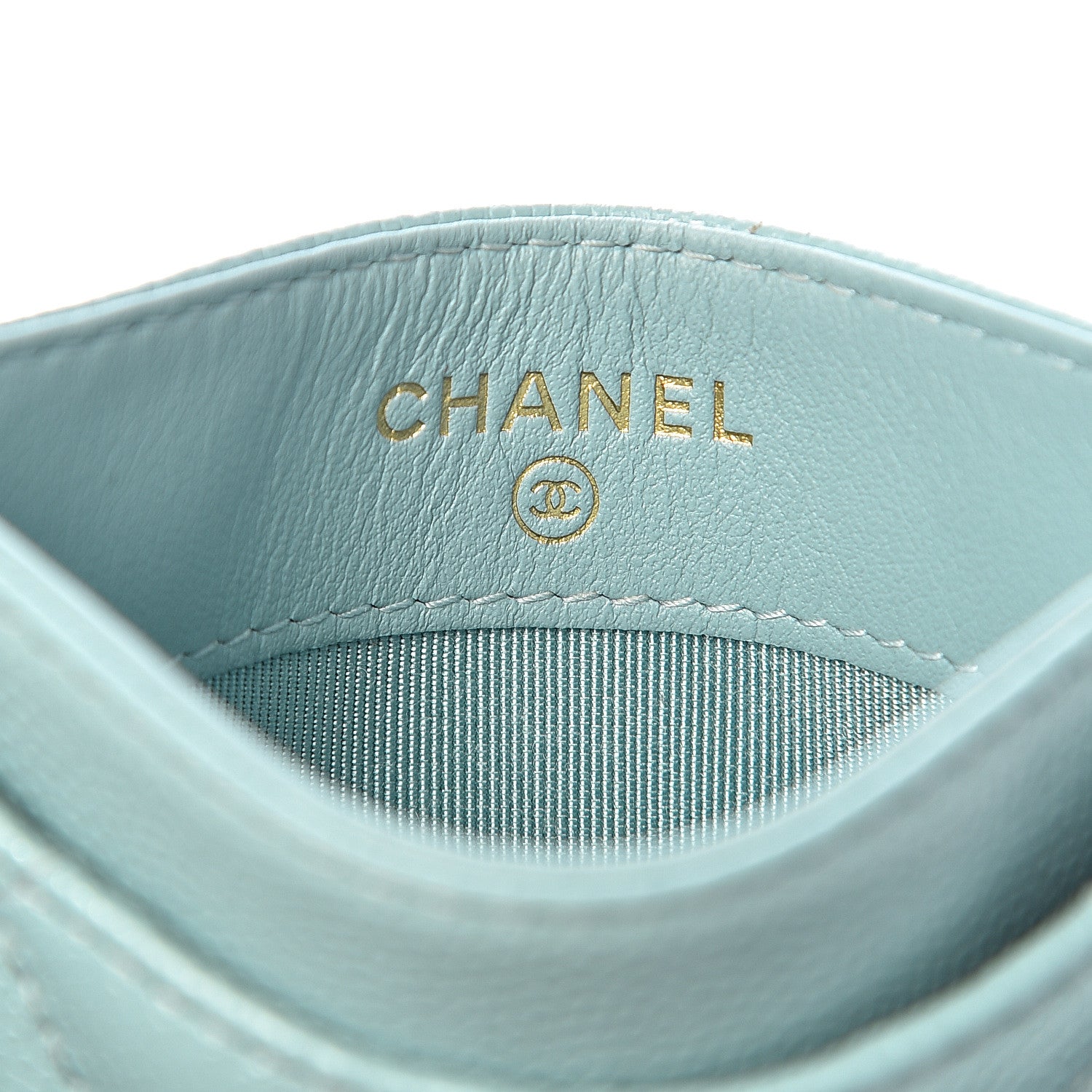 Chanel Caviar Quilted Card Holder Light Blue 6 of 9
