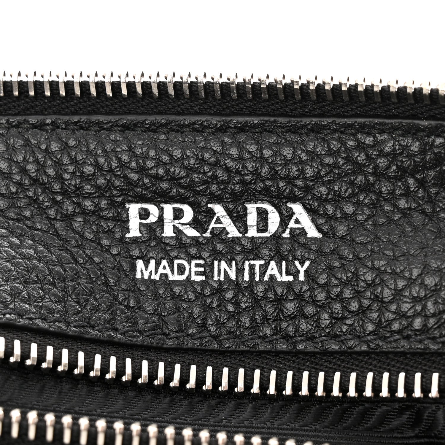 Prada Vitello Daino Soft Zippered Shoulder Bag Black 6 of 10