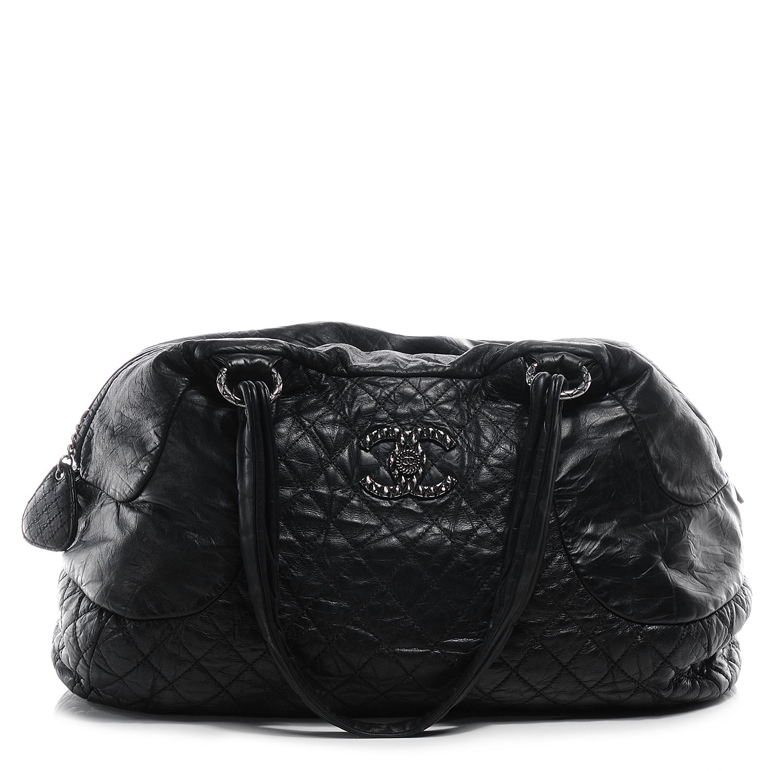Chanel Aged Calfskin Coco Rider Bowling Bag Black 1 of 7