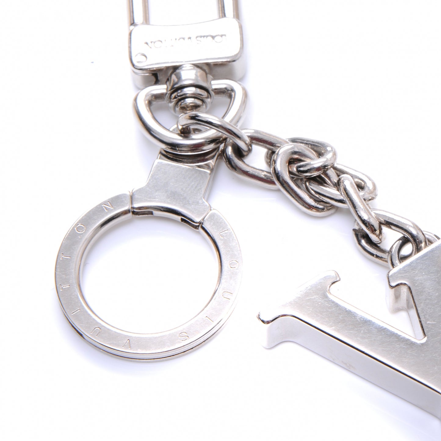 LV Initials Key Holder Silver