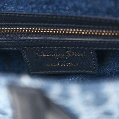 Christian Dior Denim Oblique Jacquard Saddle Bag With Strap Blue 6 of 12