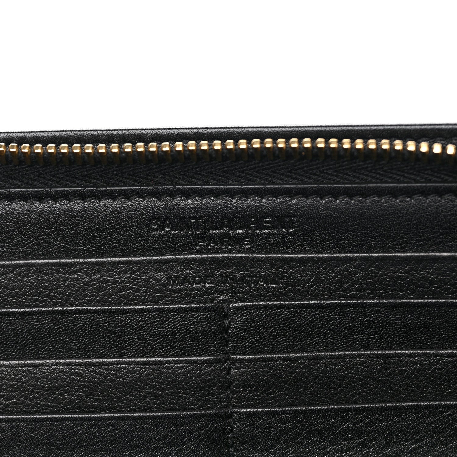 Saint Laurent Calfskin Classic Zip Around Continental Wallet Black 6 of 8