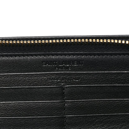 Saint Laurent Calfskin Classic Zip Around Continental Wallet Black 6 of 8