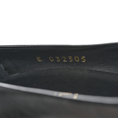 Chanel Lambskin Patent Metal Cap Toe CC Pumps 37.5 Black Gold 8 of 11
