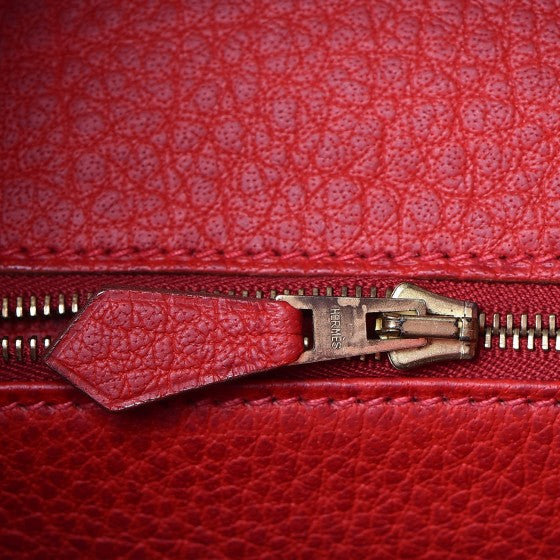 Buffle Skipper Birkin 35 Rouge Casaque