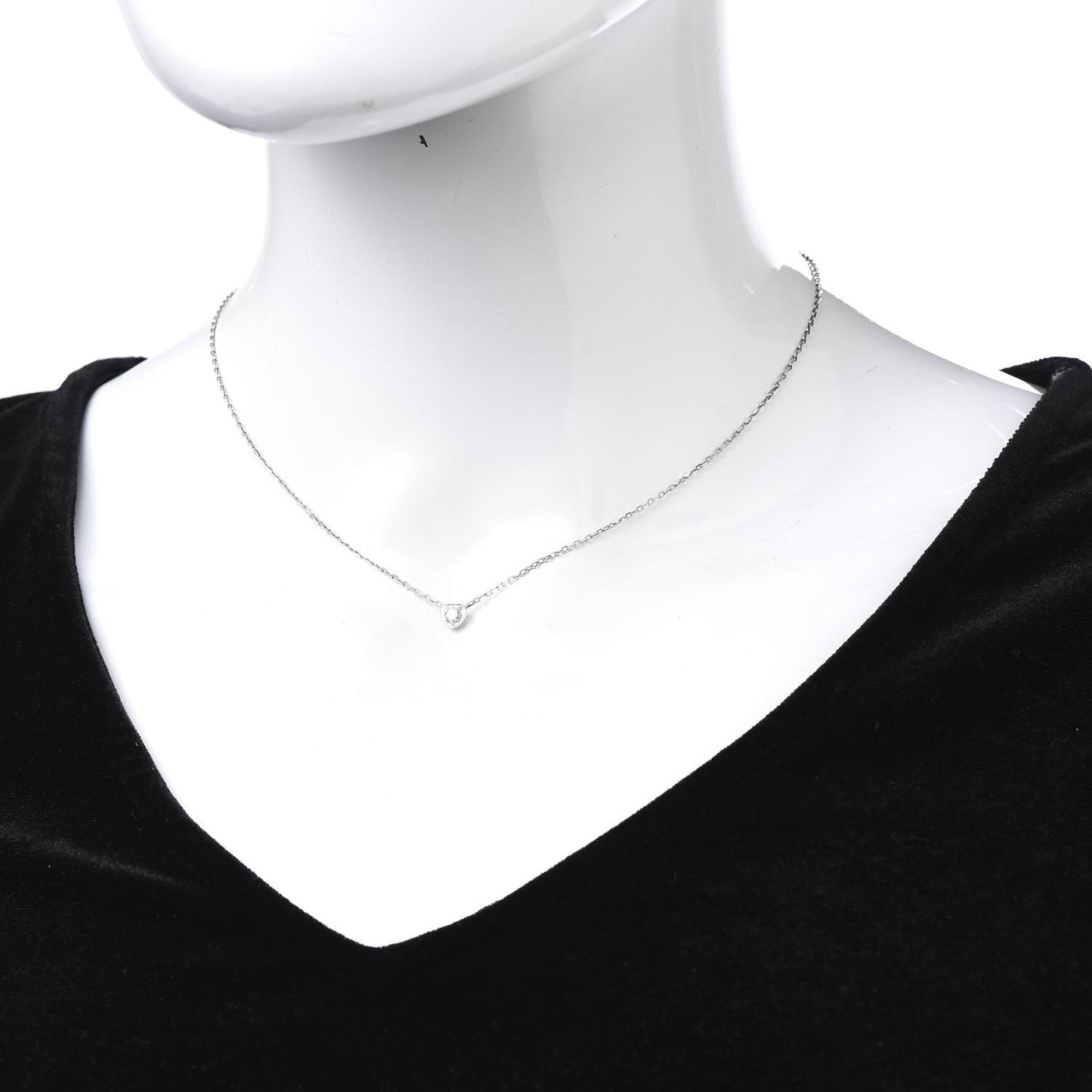 18K White Gold Diamond D'Amour Heart Pendant Necklace