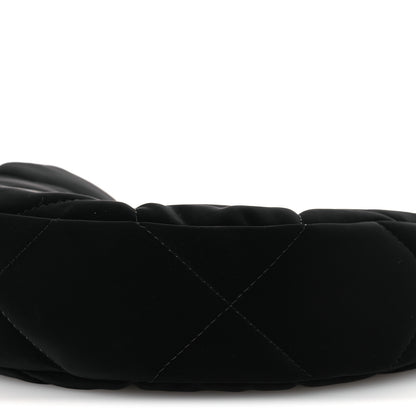 Chanel Velvet Effect Nylon Shiny Crumpled Calfskin Coco Neige Quilted Clutch With Chain Black 11 of 15