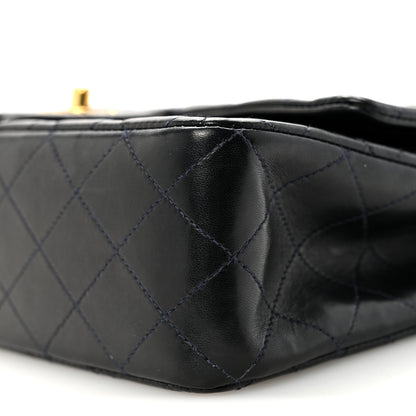 Chanel Lambskin Quilted Medium Double Flap Navy 10 of 10