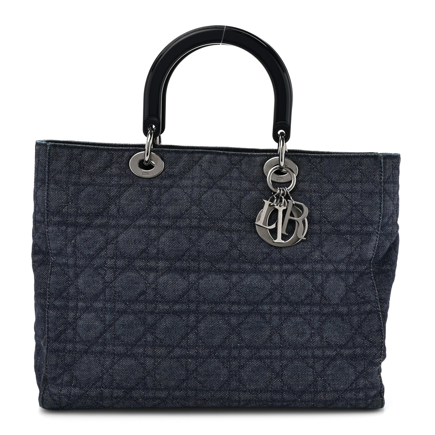 Denim Cannage Large Lady Dior Blue