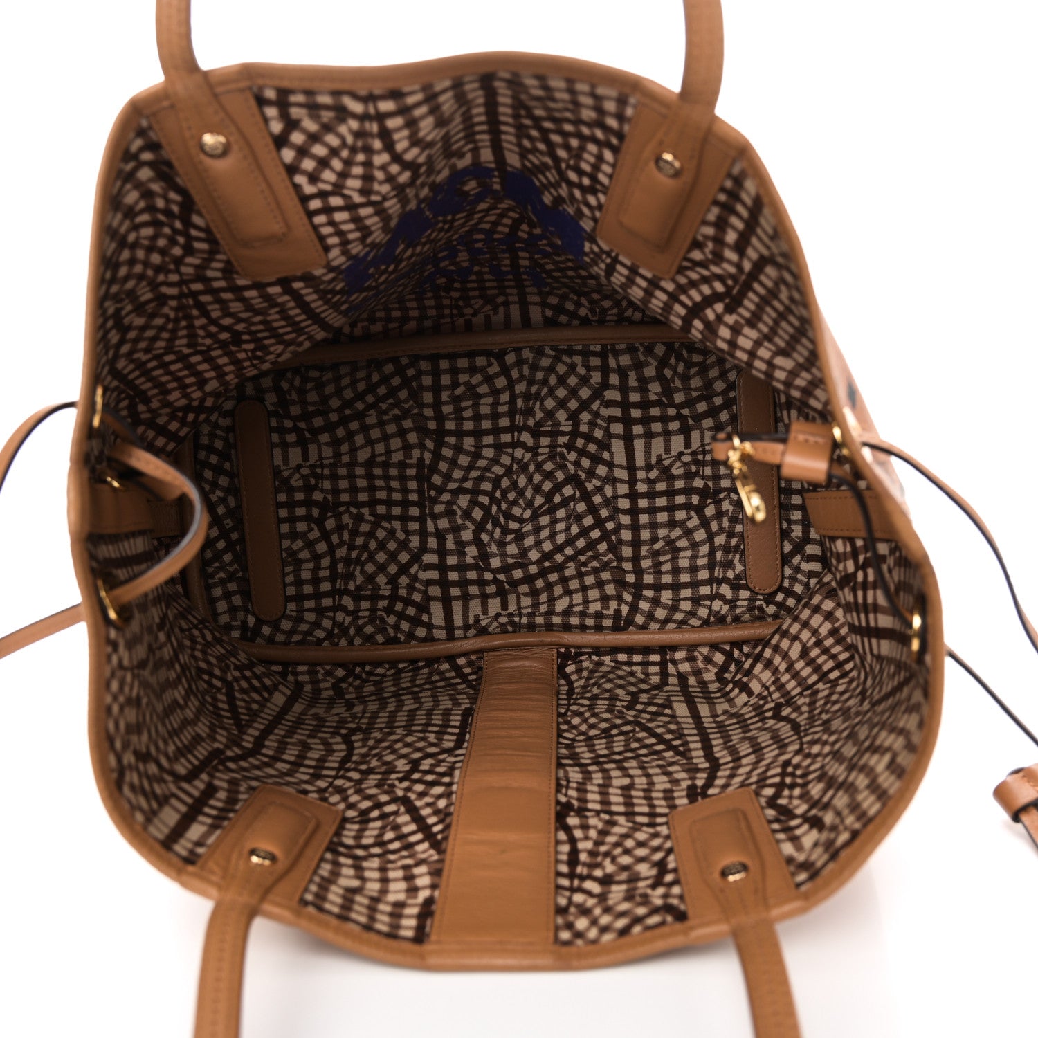 MCM Visetos Medium Liz Reversible Shopper Tote Cognac 9 of 16