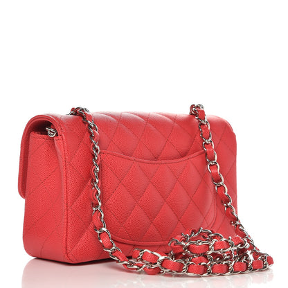 Chanel Caviar Quilted Mini Rectangular Flap Light Red 3 of 7