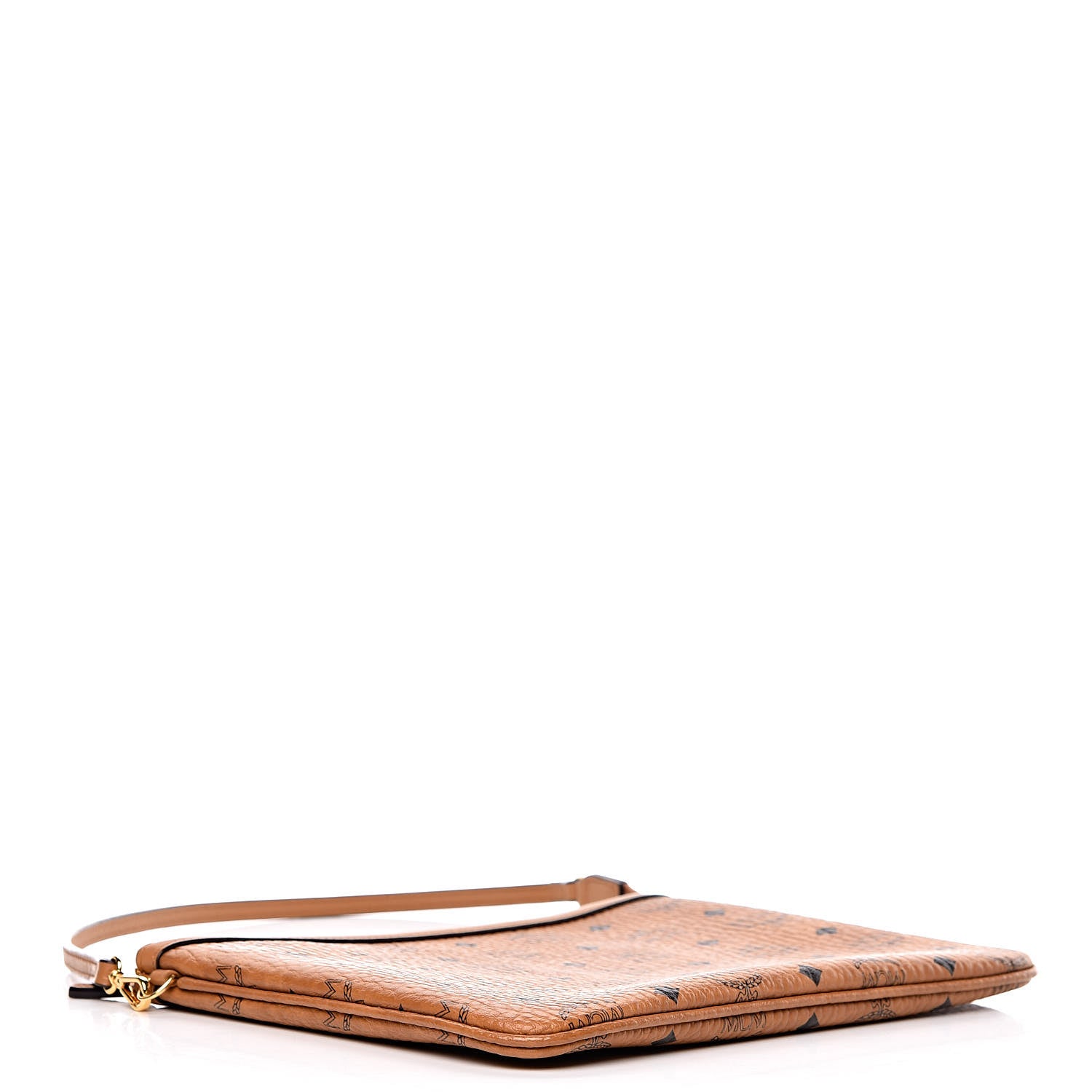 MCM Visetos Liz Shopper Tote Pouch Cognac 5 of 9