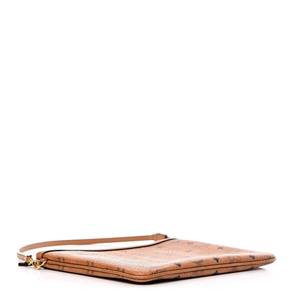 MCM Visetos Liz Shopper Tote Pouch Cognac 5 of 9