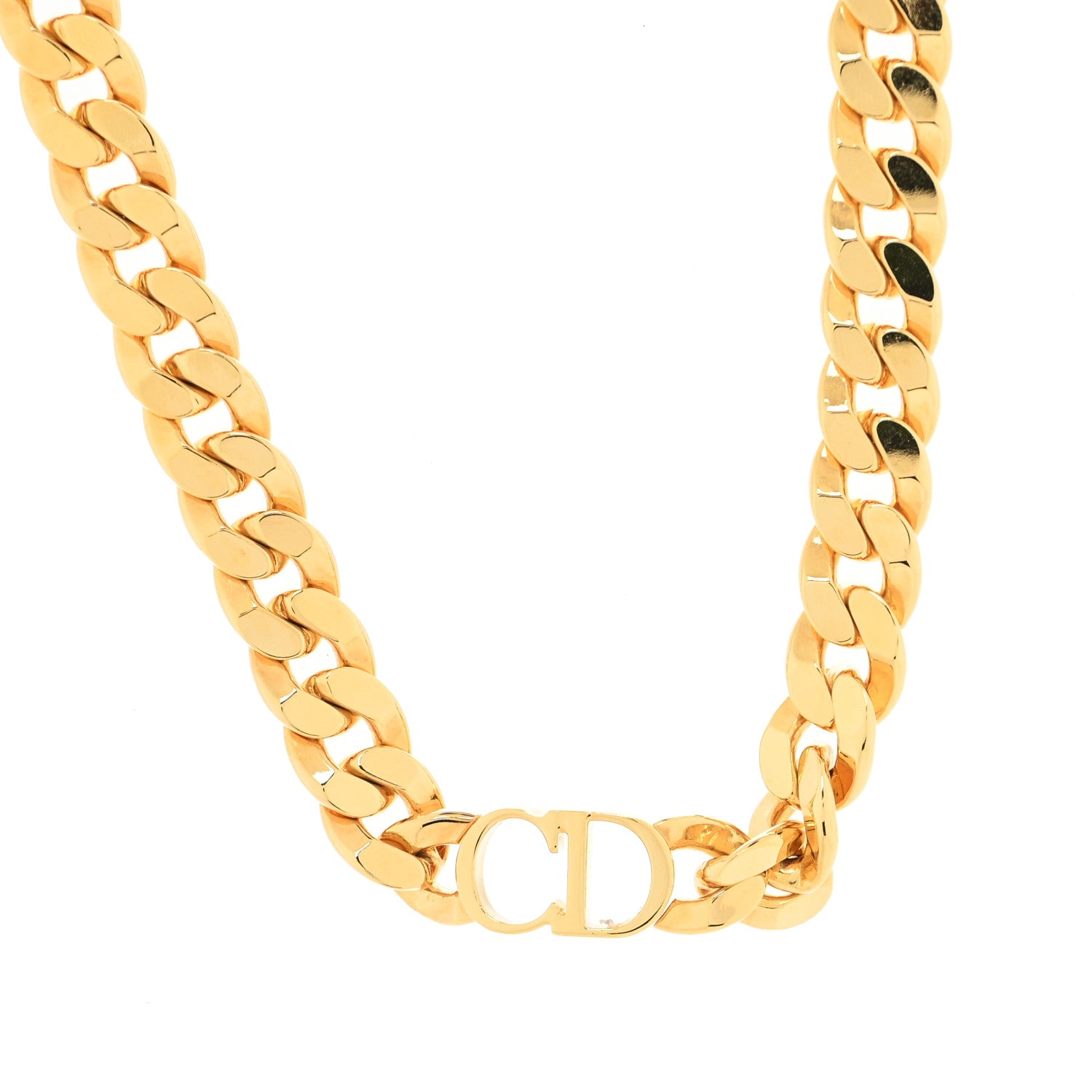 Christian Dior Metal Danseuse Etoile Chain Choker Necklace Gold 1 of 3