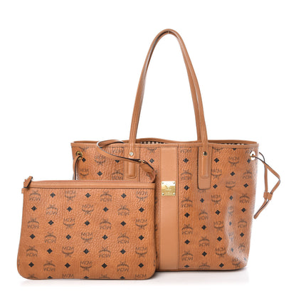 MCM Visetos Medium Liz Reversible Shopper Tote Cognac 1 of 18