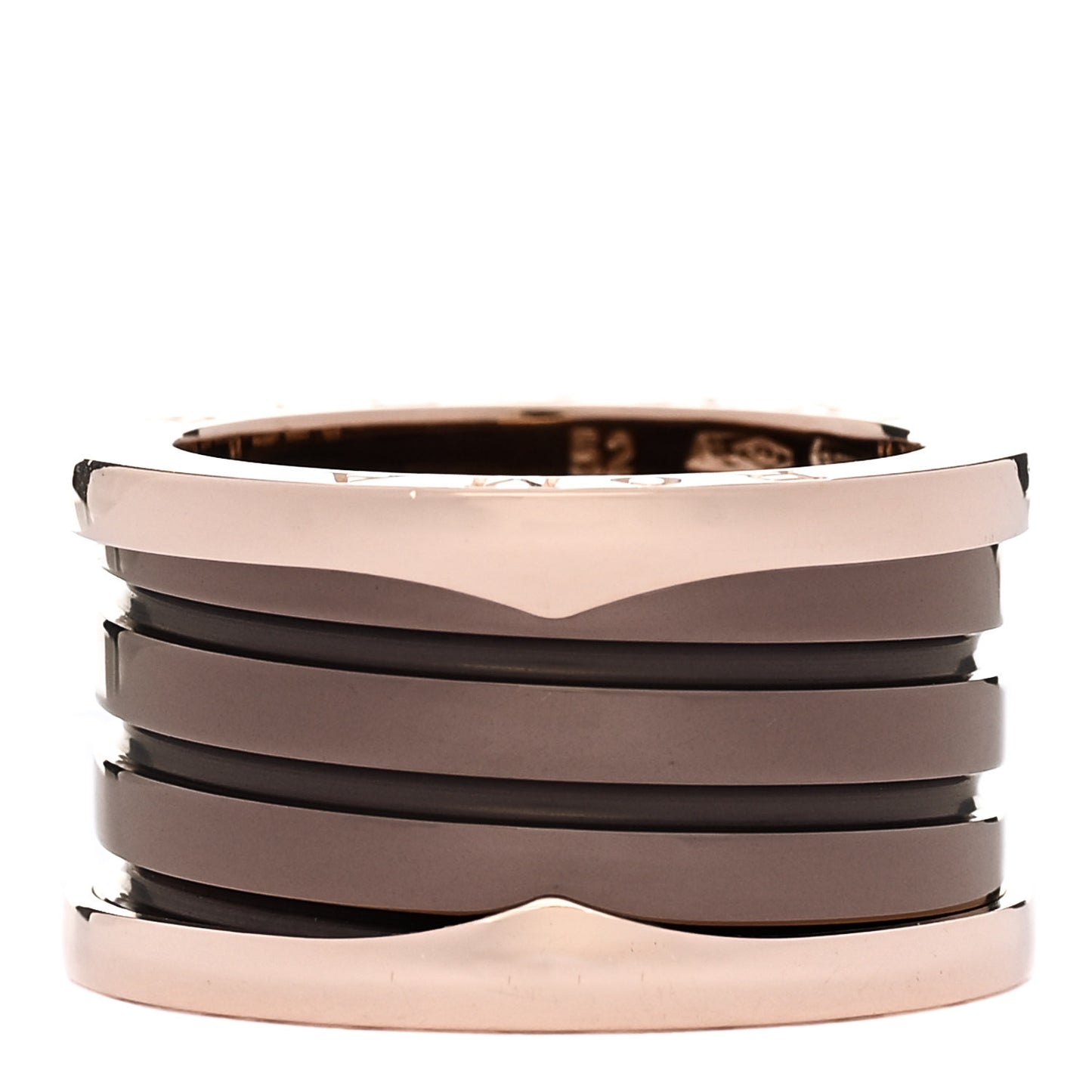 18K Rose Gold Bronze Cermet B.Zero1 Roma Four-Band Ring 52 6