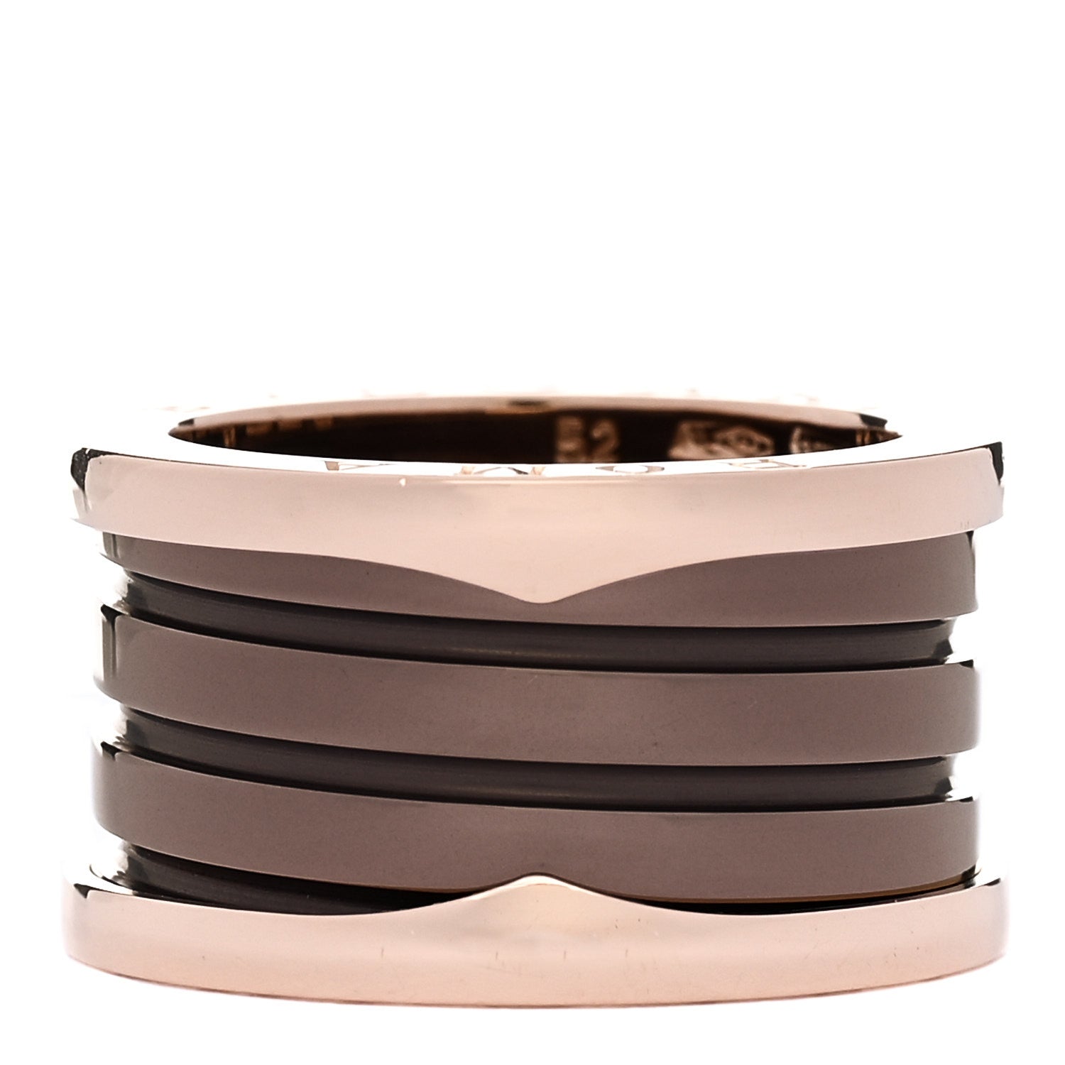Bulgari 18K Rose Gold Bronze Cermet B.Zero1 Roma Four-Band Ring 52 6 3 of 6