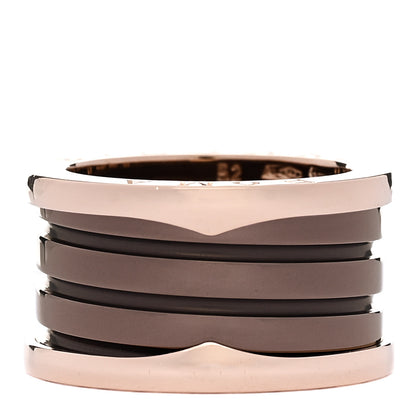 Bulgari 18K Rose Gold Bronze Cermet B.Zero1 Roma Four-Band Ring 52 6 3 of 6
