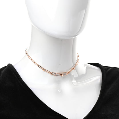 Hermes 18K Rose Gold Diamond Pave Kelly Chaine Choker Necklace 2 of 5