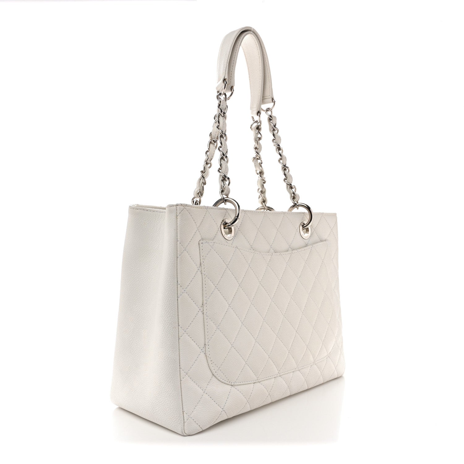Chanel Caviar Quilted Grand Shopping Tote GST White 3 of 14