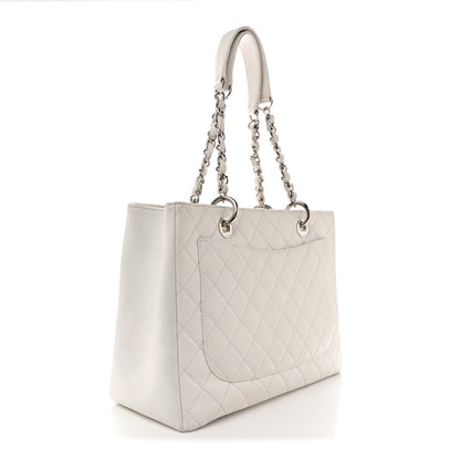 Chanel Caviar Quilted Grand Shopping Tote GST White 3 of 14